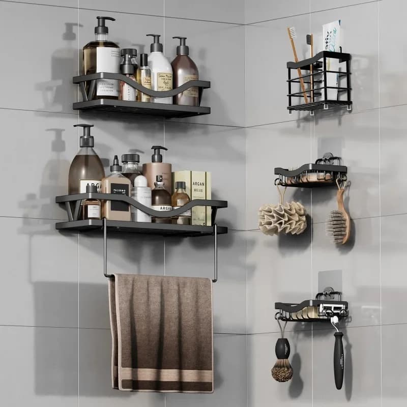 Showers Storage Bathroom Organizer Wall Mount Rustproof Stainless Steel Shower Shelves for Bathroom Toilet Kitchen and Dorm