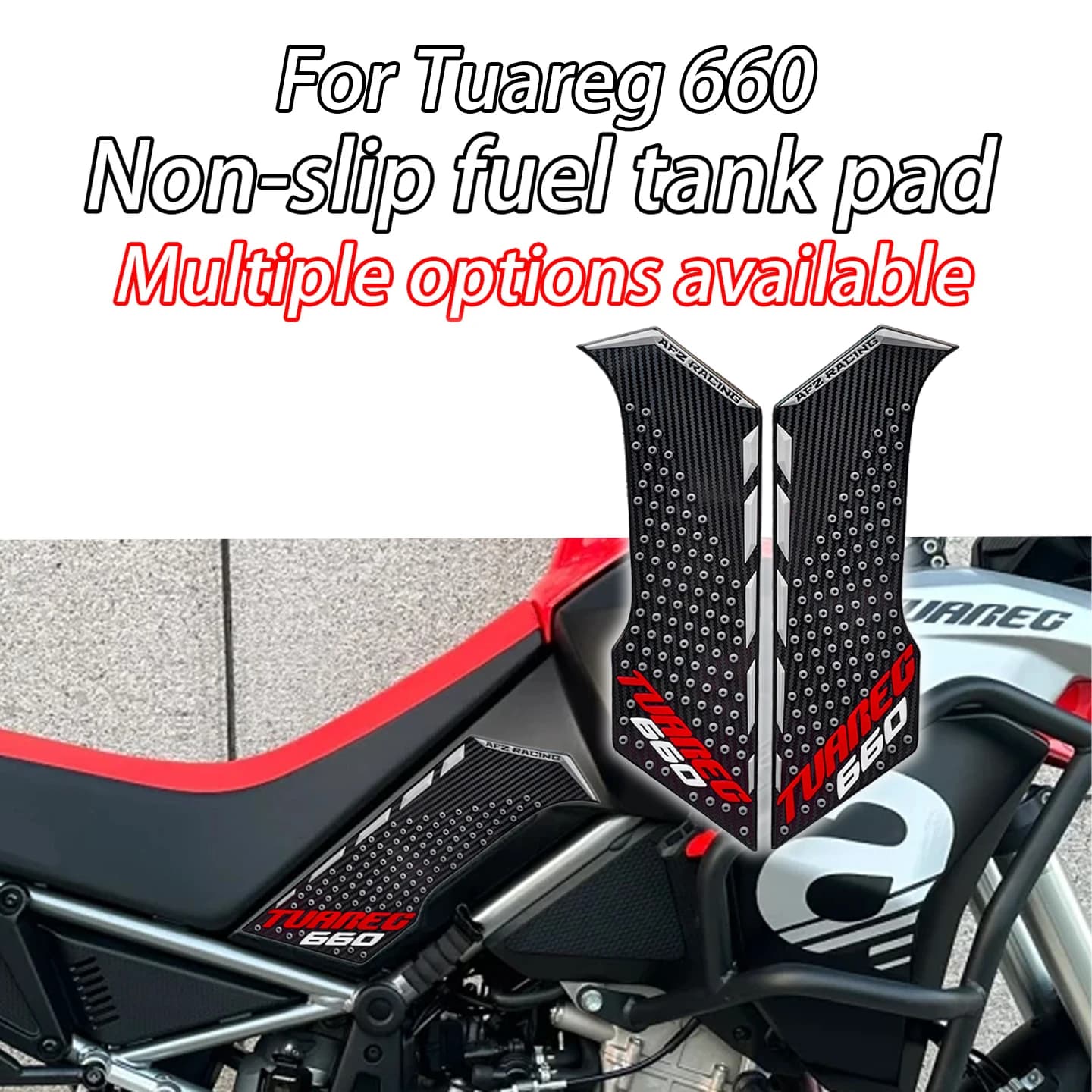 Adesivi Serbatoio Moto per Aprilia Tuareg 660, Protezioni Antiscivolo Ginocchia Serbatoio Moto Off-Road, Tank Pad RP