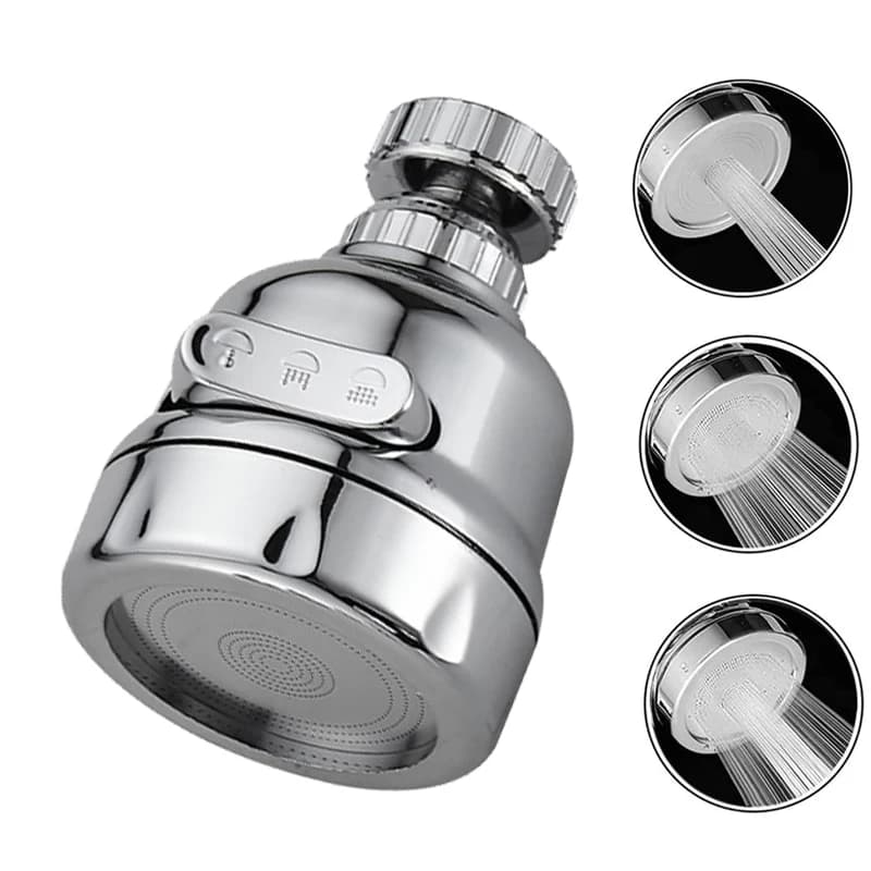 Kitchen Faucet Adapter 3 Mode Faucet Splash Filter Nozzle Water Saving Gorgogliatore Home Faucet Extender Diffuser 360 ° Rotatin