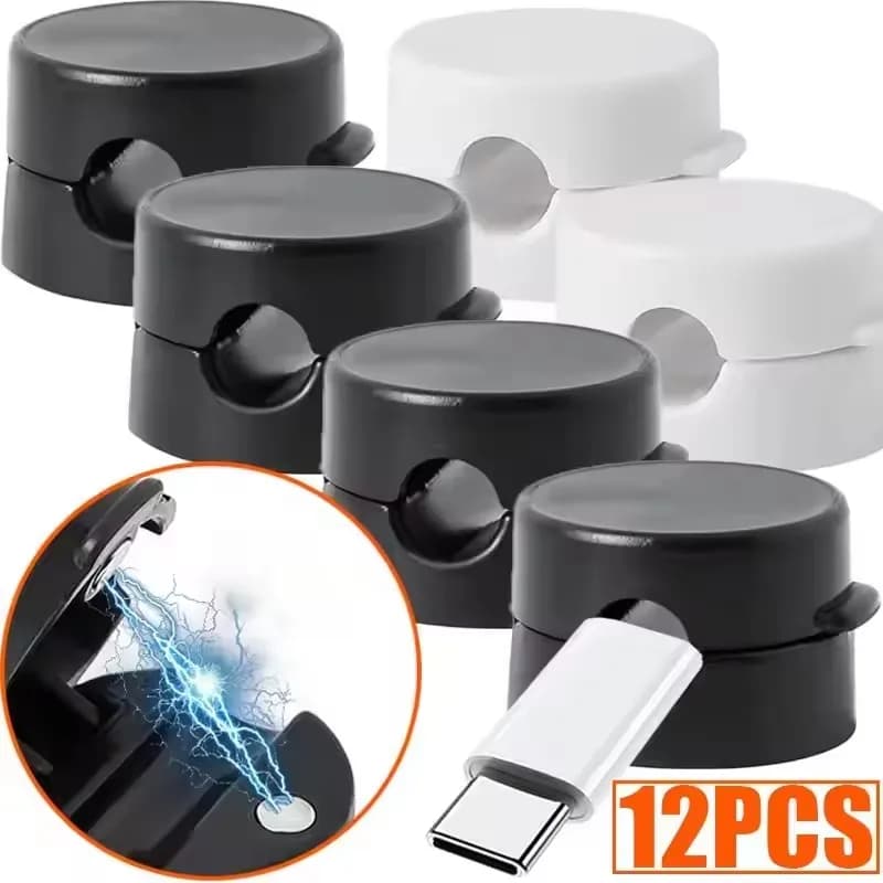 360 ° Organizzatore Magnetico Girevole per Cavi, Clip per Cavi da Scrivania, Supporto per Cavi, Gestione Cavi di Ricarica per Casa e Ufficio