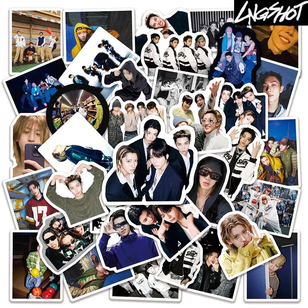Disponibili 50 PEZZI NUOVI KPOP LNGSHOT mini-album SHOT CALLERS Louis Ohyul Ryul Woojin graffiti adesivi fai da te per valigie e quaderni