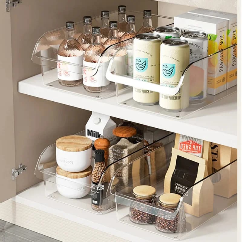 Scatola portaoggetti da cucina in stile cassetto trasparente Scatola per uova Conservazione di frutta e verdura Confezione Organizzatore di stoccaggio per bevande