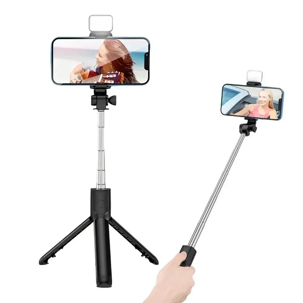 Supporto per telefono selfie stick con rotazione a 360° Treppiede Supporto per fotocamera multimodale Supporto per telefono cellulare retrattile Artefatto per selfie