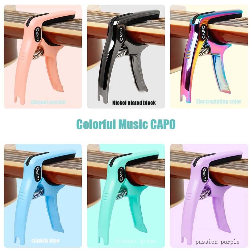 Capotasto per chitarra universale Tre in uno multifunzionale in metallo CAPO Pick Slot per scheda String Starter Accessori per chitarra classica