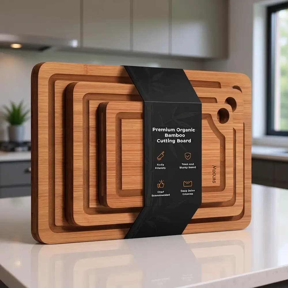 Set of 3 Cutting boards: Multipurpose for Meat, Vegetables, Fruit and Cheese - Ecological Gift for Kitchen