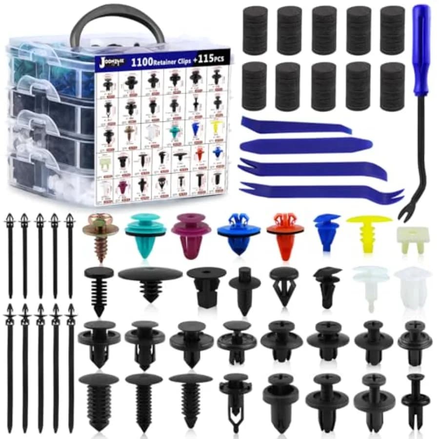 Kit di fissaggio per carrozzeria auto: perni a pressione, rivetti in plastica, strumenti per paraurti con fascette e clip di fissaggio per finiture