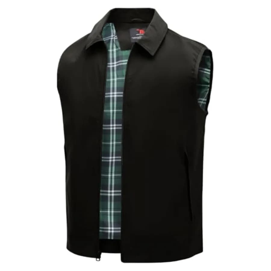 Gilet da Uomo TBMPOY Casual Leggero Sottile con 3 Tasche con Zip Giacca Senza Maniche Elegante per Estate Autunno Golf Viaggi Lavoro