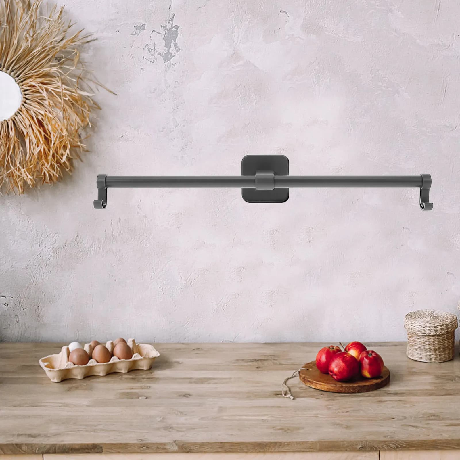 Portasciugamani a ventosa senza foratura, da parete, per bagno e cucina, gancio porta asciugamani, portaoggetti multifunzionale