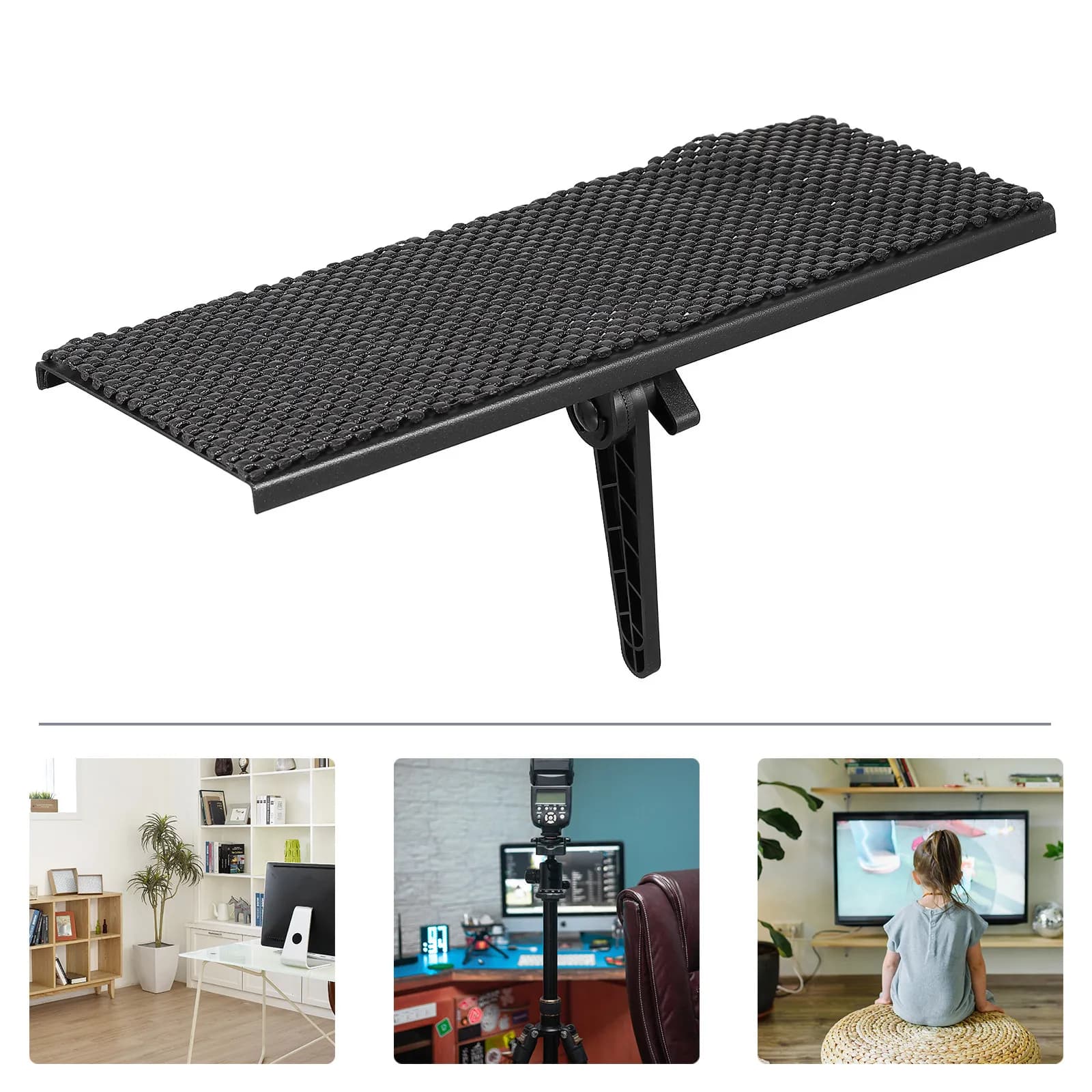 1Pcs Heavy-Duty Shelf Bracket for Monitor Storage Rack Flat Against -Saving Router Stand Home Office TV