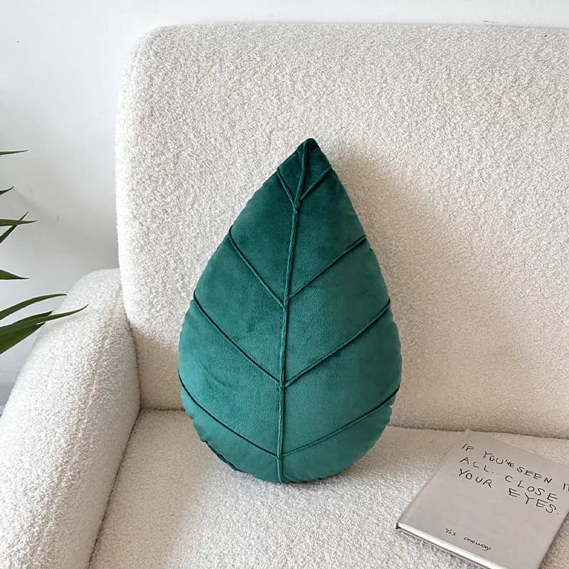Cuscino Decorativo Ispirato alla Natura con Foglie di Piante Verdi, Cuscino Lombare per Comodino, Arredo Casa Accogliente