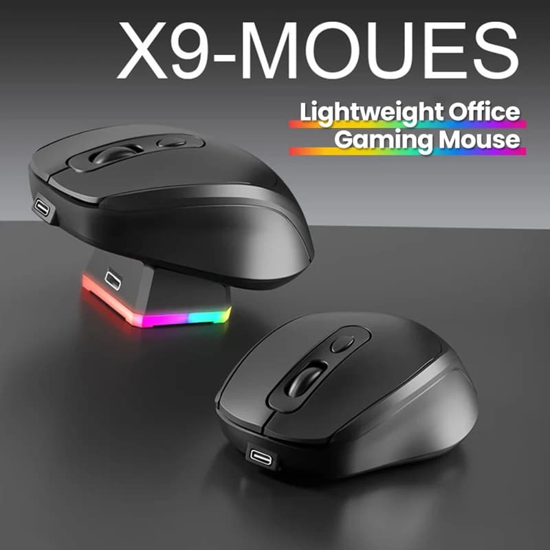 Nuovo Mouse X9 2026 Leggero per Ufficio ed Esports, Mouse Wireless Bluetooth Dual-Mode Ricaricabile RGB per Gaming