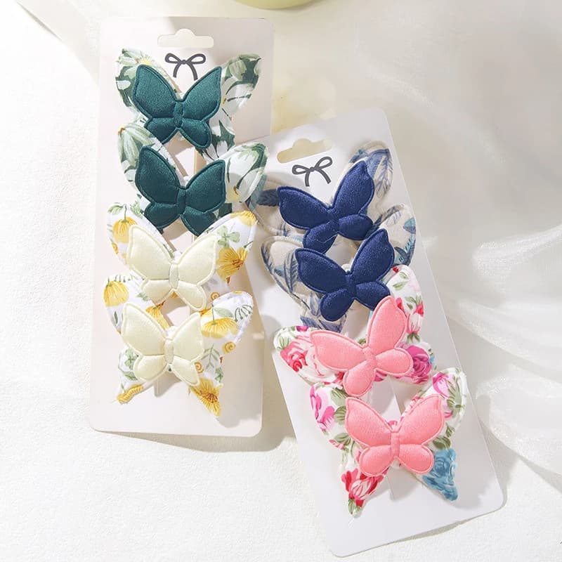 【Nuovo】Nuovo set di 4 fermagli per capelli a forma di farfalla, fermagli per capelli alla moda preferiti dalle ragazze, fermagli per capelli adorabili, regalo, accessori per capelli per bambini