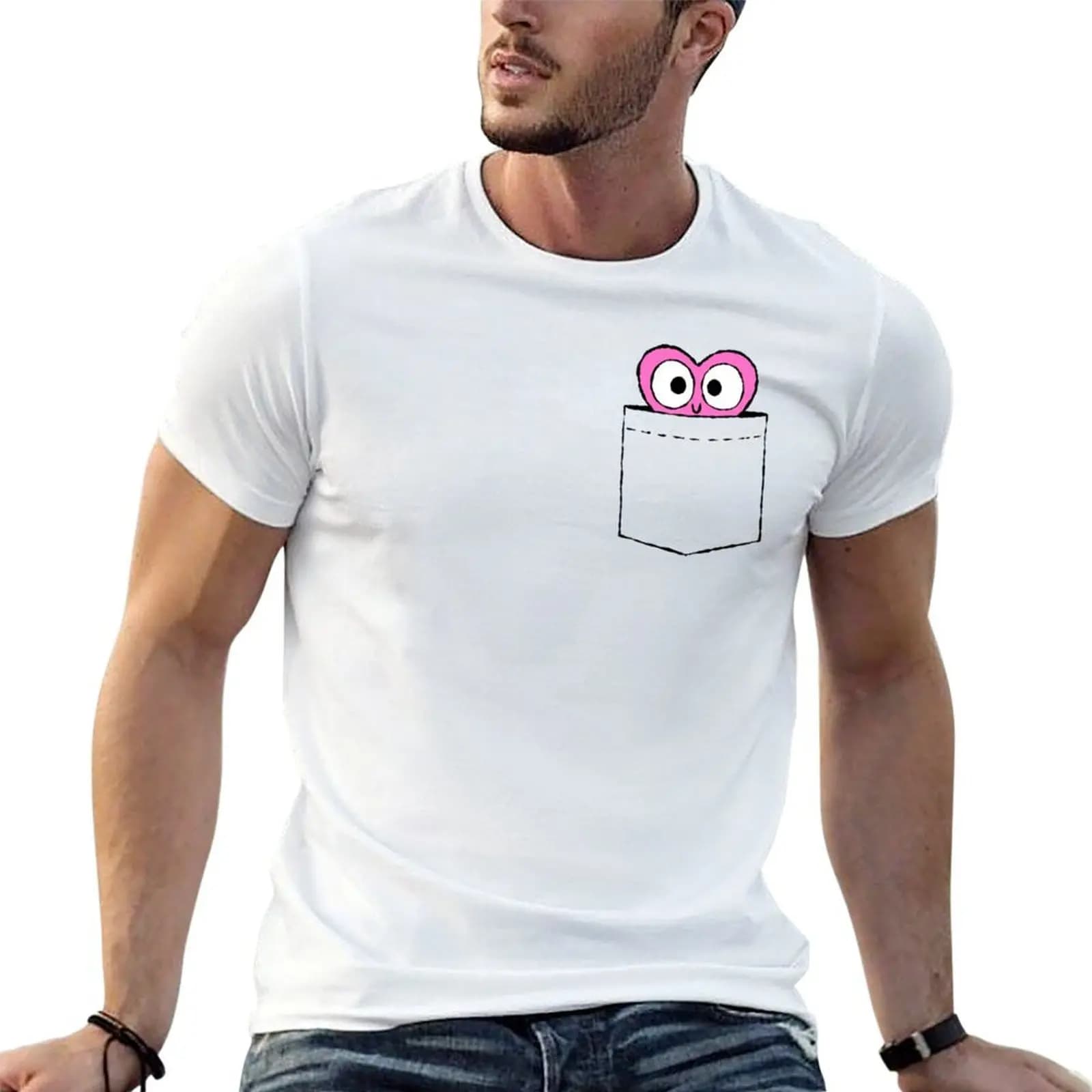 In a Heartbeat - T-shirt Shirley in a Pocket, t-shirt essenziale, t-shirt da uomo, t-shirt di lusso da uomo, t-shirt firmata