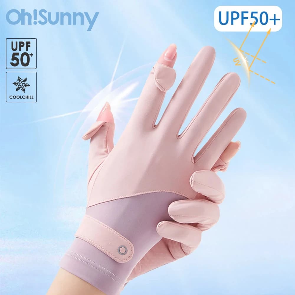 OhSunny sun protection gloves breathable solar protection UPF50 + anti-slip gloves in anti-uv cooling fabric for outdoor bicycle driving