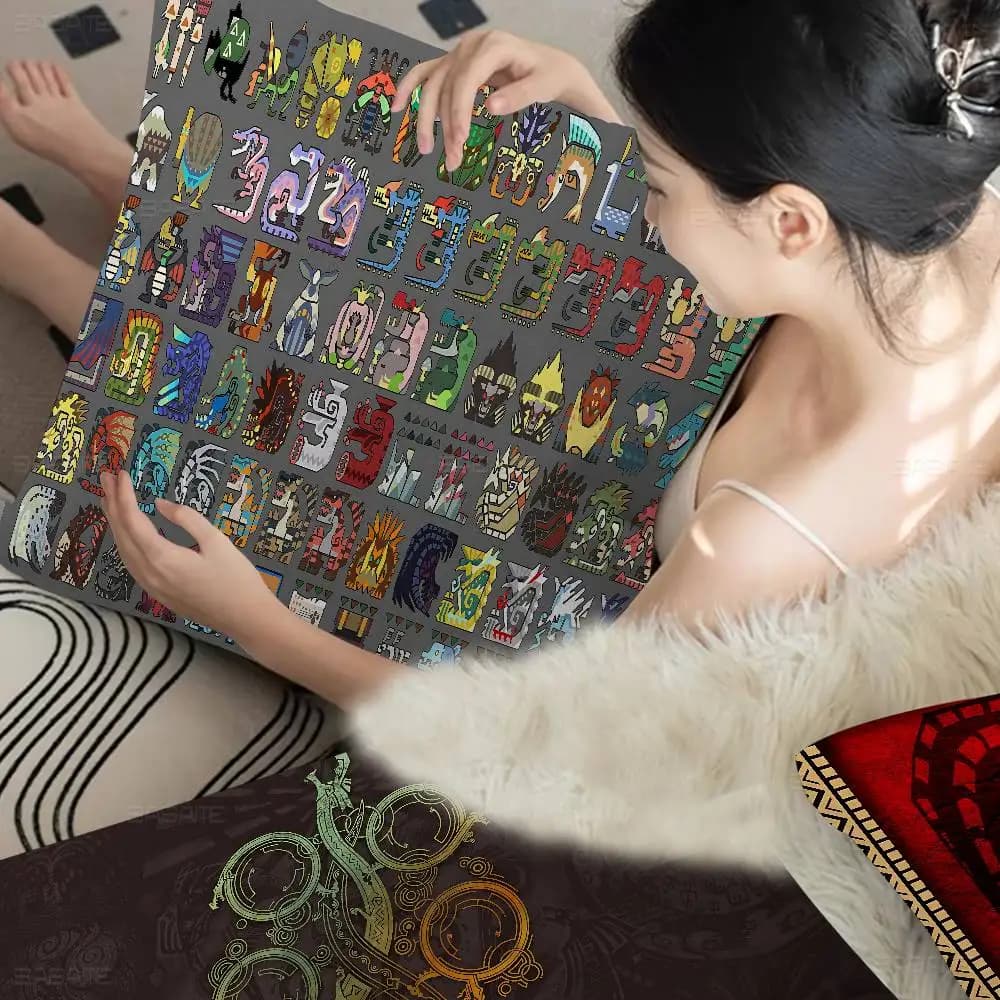 Fodera per cuscino decorativa per divano e casa, ispirata al gioco Monster Hunter