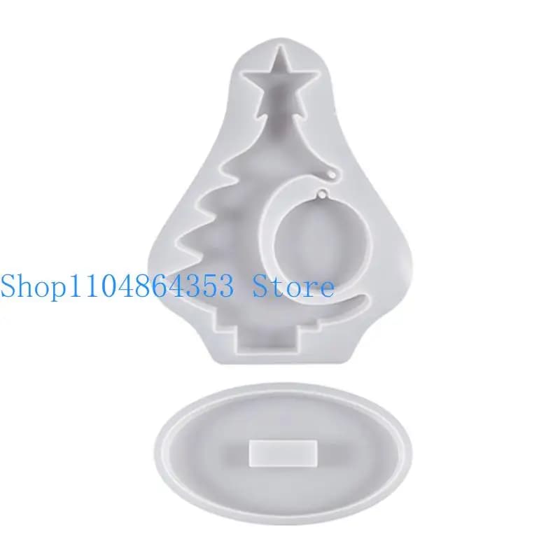 652F Albero Natale Cornice per foto Stampo in silicone Stampo per colata in resina epossidica cristallo Ornamento pendente
