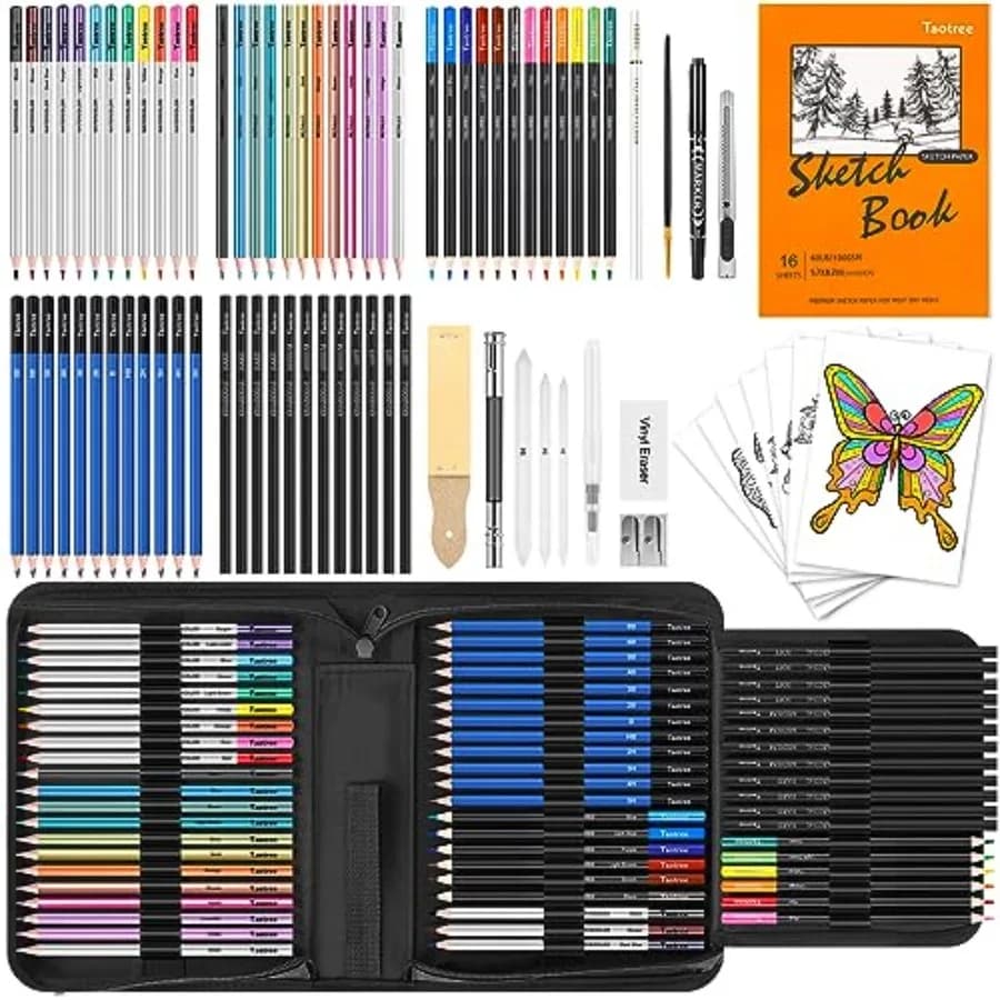 81 Pack Art Supplies for Adults Artists Gifts, Pro Art Kit Drawing Pencils Set, Drawing Supplies Sketching Kit Sketch Book, Col