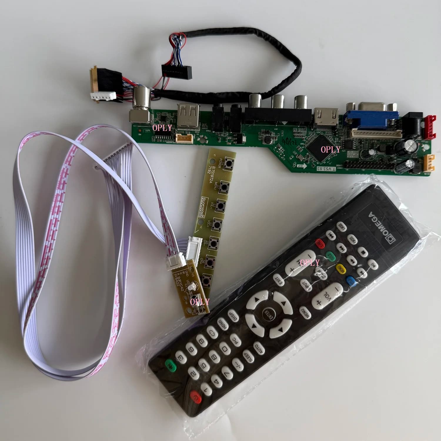 LVDS 40 Pin Analog TV Controller Adapter Compatible with B156XTN02 B156XTN04 B156XTN03 LCD Panel Kit 15.6" 1366*768 for Laptop DIY USB AV HDMI VGA