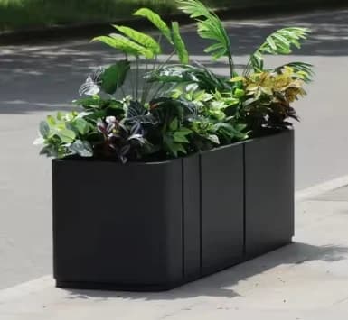 Polished Metal Plant Container for Outdoor Public Areas, Large Size Stainless Steel Flower Pot