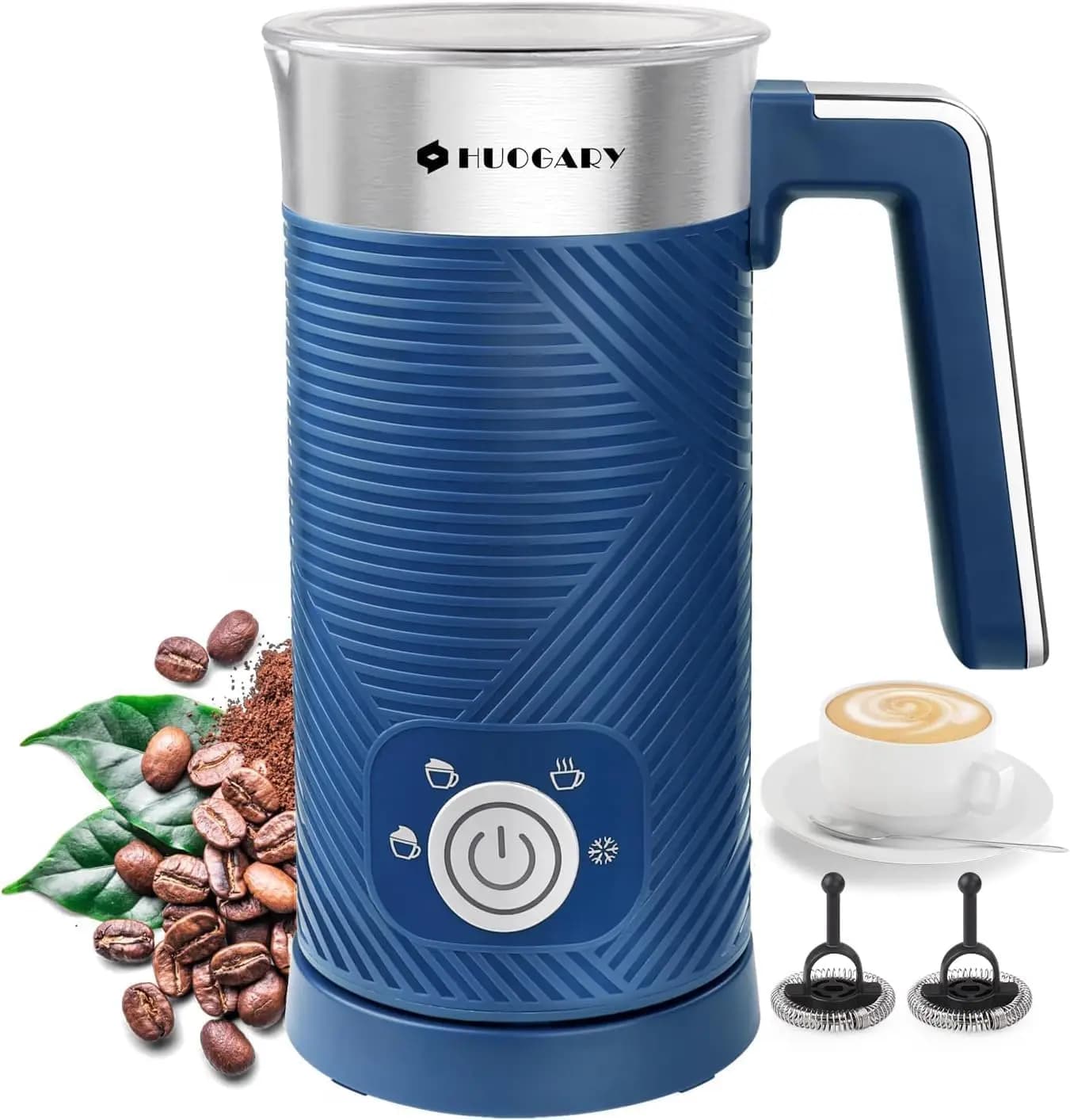 Montalatte e Vaporizzatore 4 in 1, Schiumatore Caldo/Freddo da 300ml, Scaldalatte Elettrico per Caffè, Cappuccino, Latte, 120V
