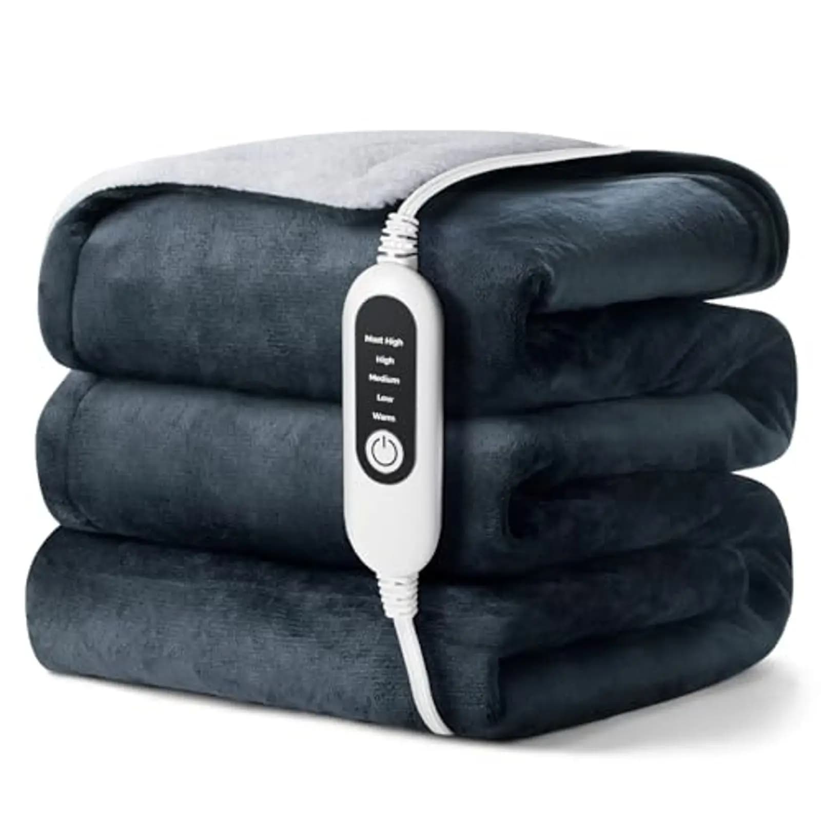 Coperta Elettrica in Flanella con 5 Impostazioni di Temperatura, Coperta Riscaldante Lavabile con Certificazione ETL per Uso Domestico e Camera da Letto