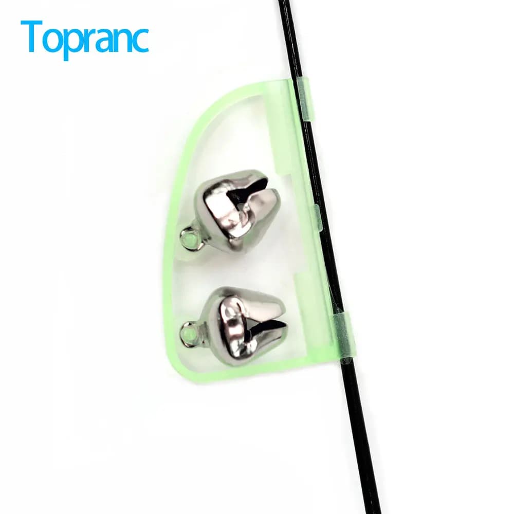 Avvisatore Acustico Topranc a Doppia Campana con Clip per Canna da Pesca, Indicatore per Pesca Notturna di Carpe e Pesca in Mare