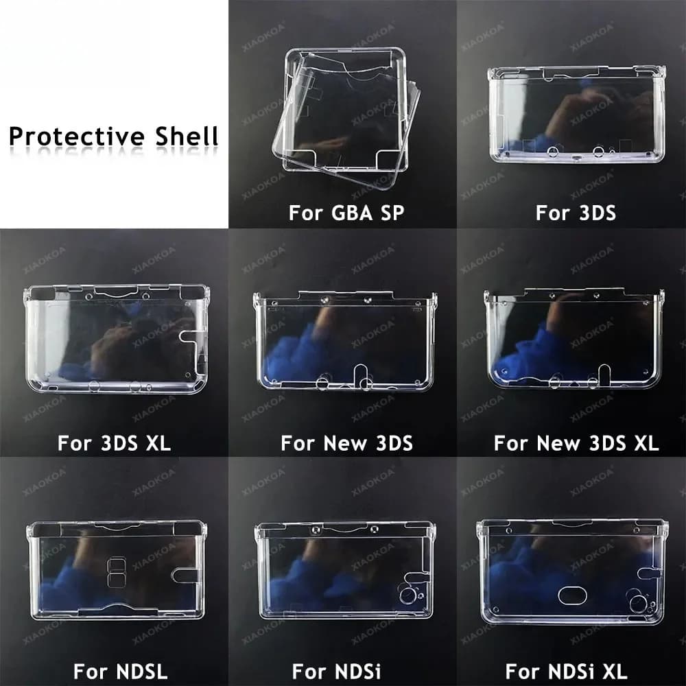 Transparent Plastic Rigid Protective Case for Console GBA SP NDSL DSI NDSi XL 3DS XL New 3DS XL LL