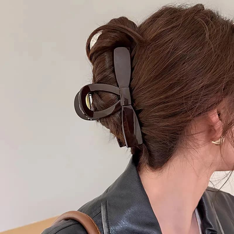 Fermaglio per capelli a fiocco da donna, grande fermaglio a squalo per acconciature raccogli-dai, accessori per capelli alla moda per ragazze