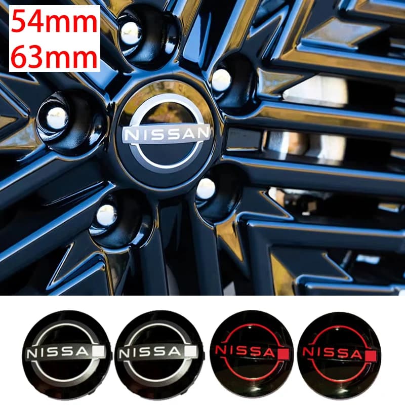 54/63mm Nuovo Nissan Logo Car Wheel Center Hub Caps Copertura per Nissan Tiida Sentra Teana X Trail T30 T32 Qashqai J10 J11 Leaf Juke