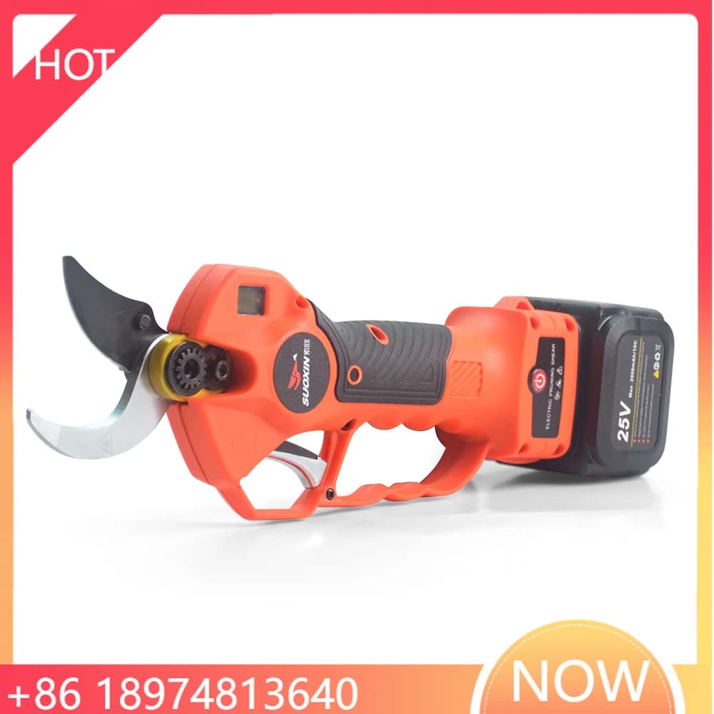 Electric battery shears with 25 V LED display with 2 Ah lithium battery Sk5 blade material pruning tool