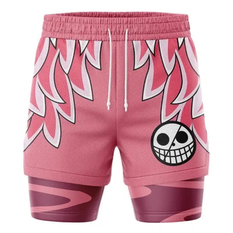 Pantaloncini a doppio strato, adatti per pantaloncini da spiaggia casual estivi da uomo, pantaloncini larghi traspiranti ad asciugatura rapida per allenamento fitness