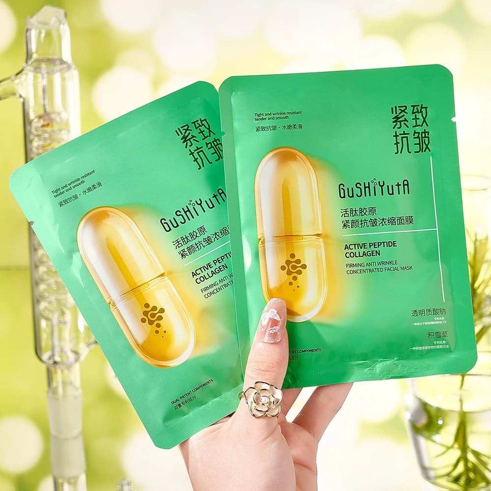 Maschera Concentrata Rassodante al Collagene e Peptidi Attivi, Idratante Viso con Centella Asiatica, Maschera Viso Idratante per una Pelle Liscia