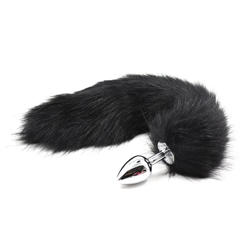 Coda di volpe Spina anale Peluche Tappi di gel di silice Flirtare Giocattoli del sesso per le donne Uomo Coppie Gay BDSM Acciaio inossidabile Perline anali Cosplays 18