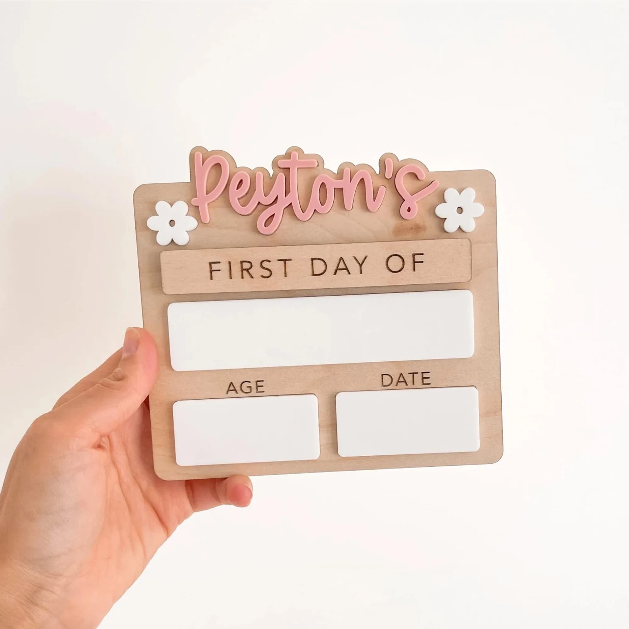1 Piece Targa in Wood Custom for First School Day, Wall Decoration for Home, Office, Door, Do From You, Paintable, Gift for Birth, Birthday, Graduate