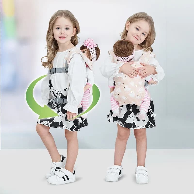 Children Doll Carrier Pet Carrier Adjustable Baby Carrier for Infant and Toddlers Multifunctional DollCarrier with Double Loops