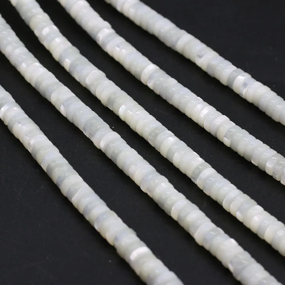 Perline rotonde bianche naturali in conchiglia, perline distanziatrici sfuse per la creazione di gioielli fai da te, braccialetti, collane, orecchini e accessori.