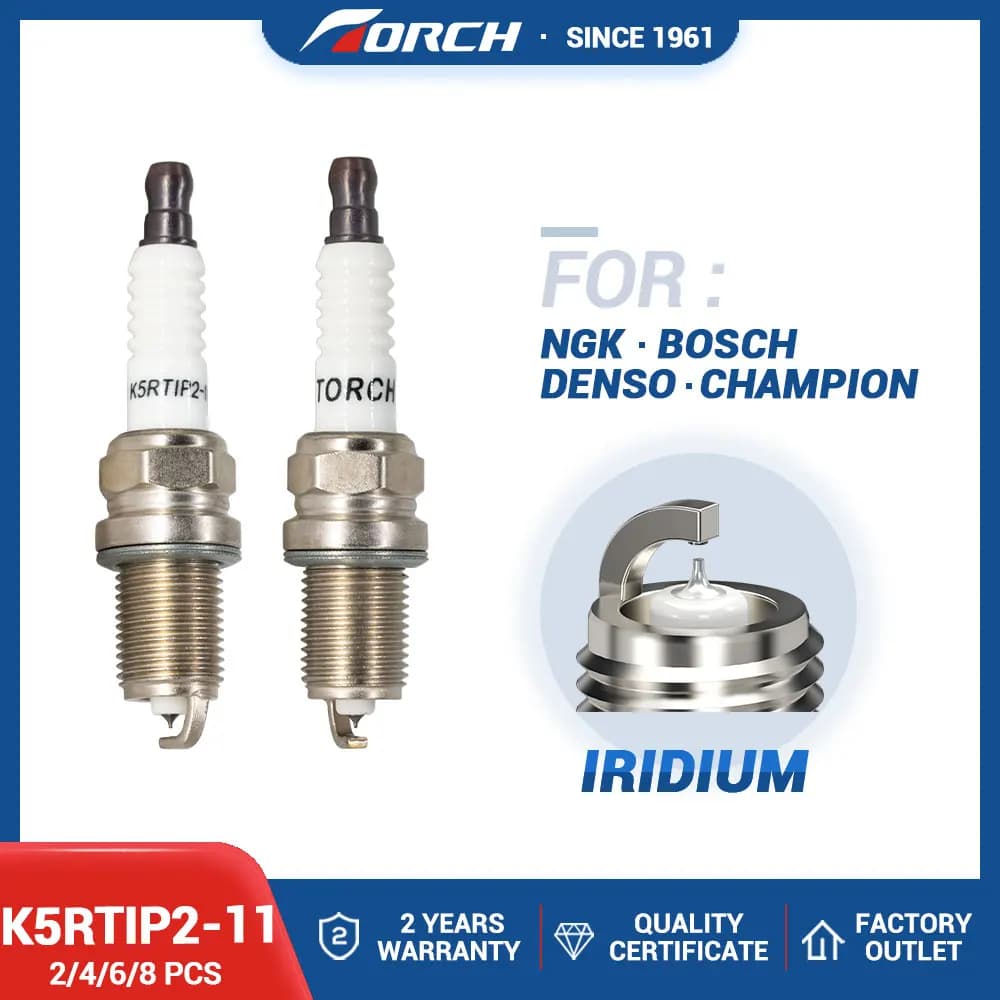 2-8PCS Iridium Candle TORCH K5RTIP2-11 Replace for BKR5EYA-11 IFR5T11 90080-91193 K16R-U11 for TOYOTA Corolla/Avensis 1.8 1ZZ-FE