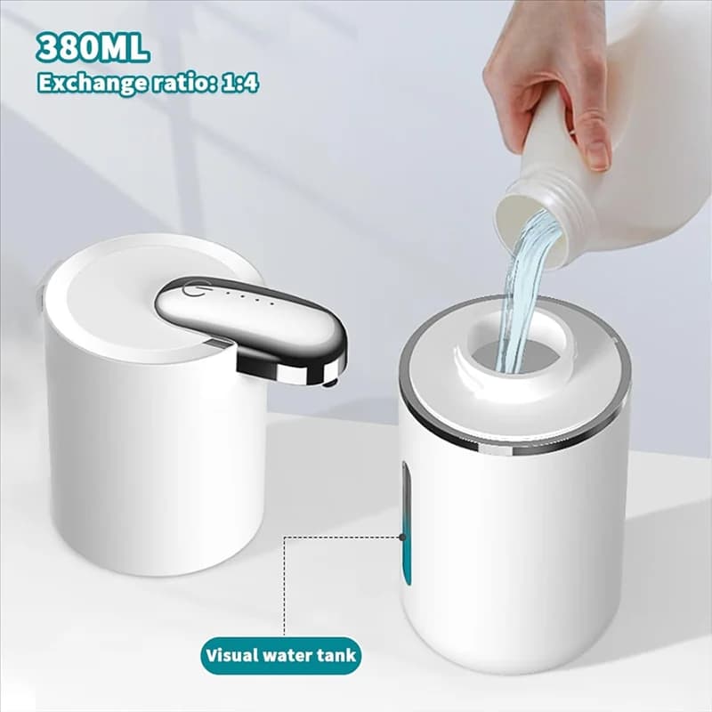 B97A-Dispenser automatico di sapone Dispenser di sapone liquido touchless da 380 ml Dispenser di sapone schiumogeno ricaricabile USB per bagno