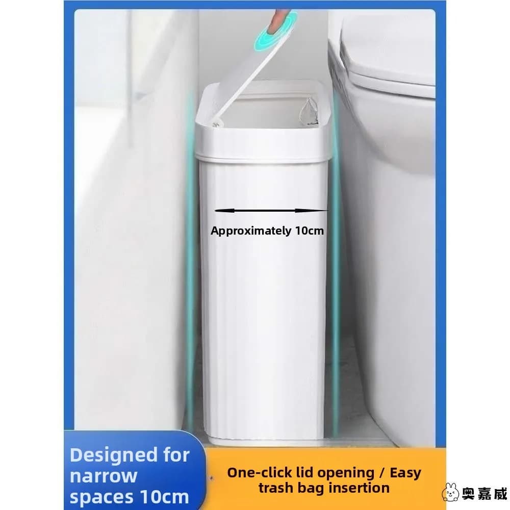 Cestino per Rifiuti Ultra-Sottile da 10 cm per Bagno, con Coperchio a Pressione, Cestino per Carta Estremamente Sottile per Uso Domestico