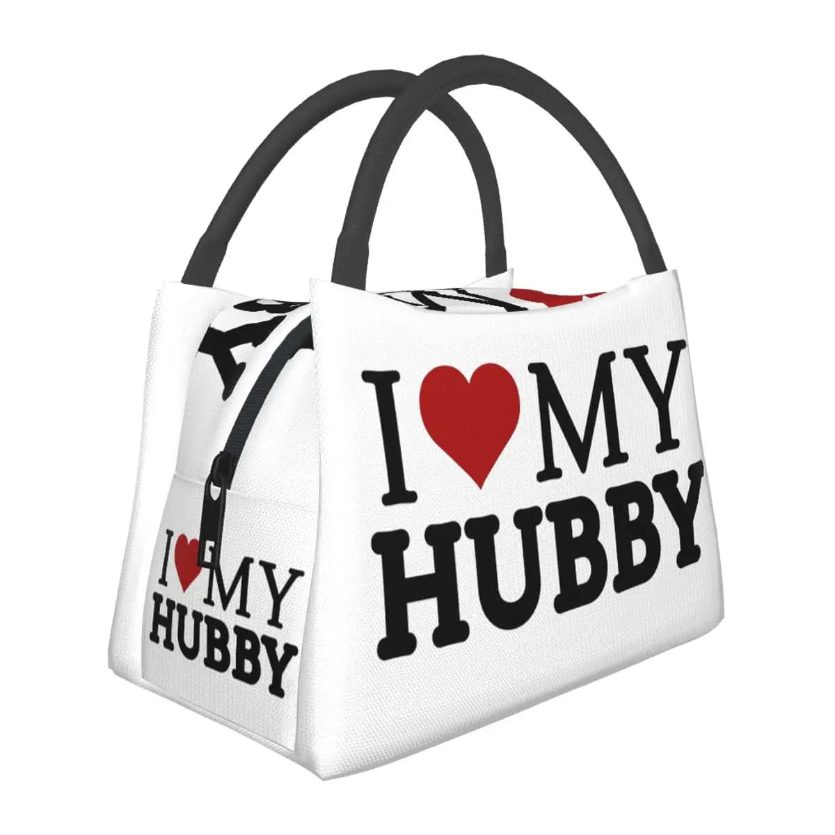 I LOVE MY HUBBY Insulated Lunch Bag for School Bento Storage Food Boxes Leakproof Container Cooler Thermal Lunch Box Tote