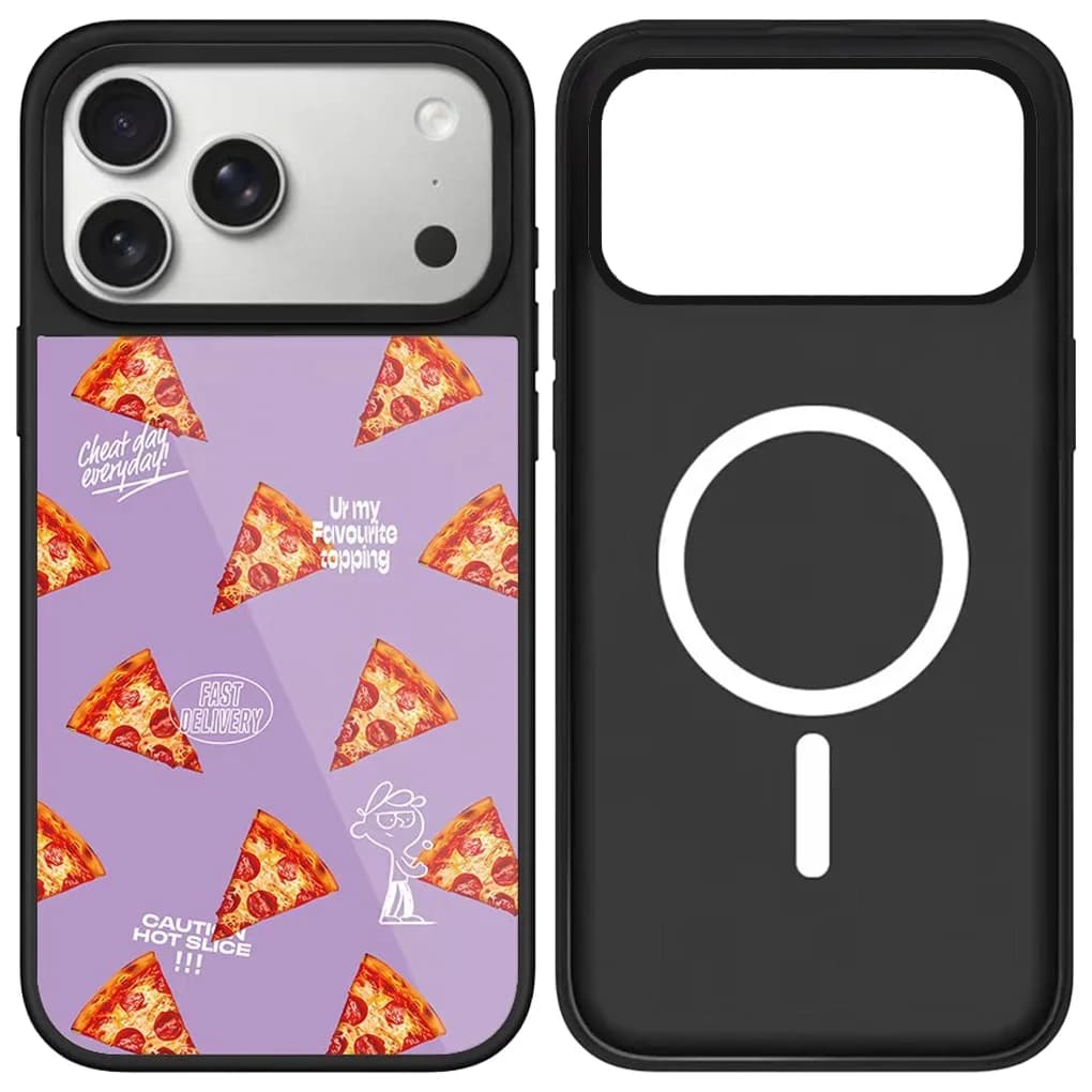 Simple Pizza Glossy Glaze Magnetic Case: Compatible with IPhone 17 16 15 14 13 12 Pro Max Capacitive Button for 17ProMax 17Pro