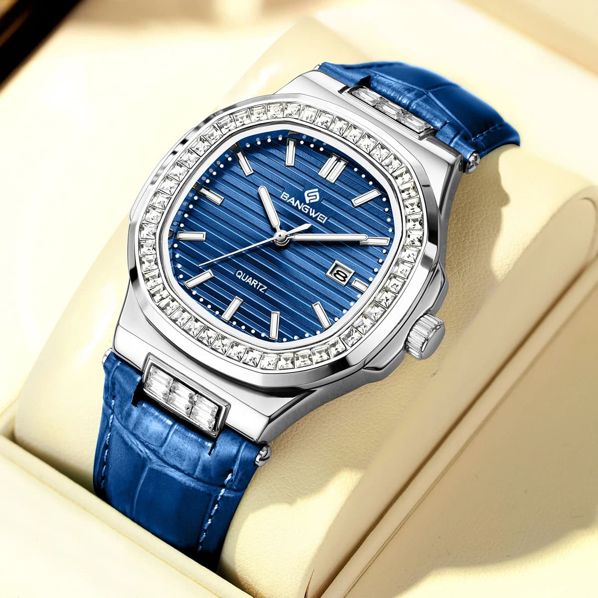 BANGWEI High Range Luxury Watches for Men and Women, Waterproof 30M, Luminous, Quartz, Reloj Hombre