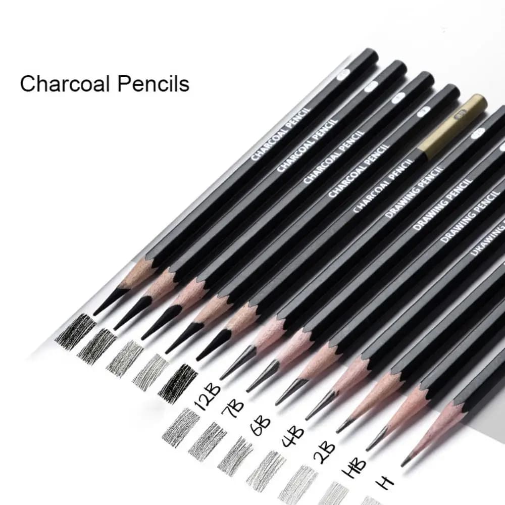 Professional Graphite Mixed Sketching Pencil Painting Art Supplies Charcoal Pencils Durable Black Drawing Pencil Set Enthusiast
