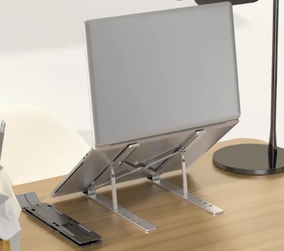 Supporto Portatile per Laptop Regolabile in Altezza, Rialzo Pieghevole per Scrivania, Supporto Ventilato per Tutti i Notebook