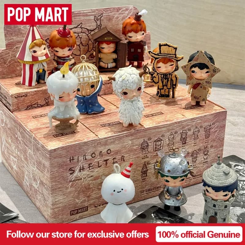 POP MART Hirono Shelter Series Blind Box Toys Sorpresa Scatola misteriosa Kawaii Anime Action Figure Bambole Decorazioni per la casa Regalo a sorpresa