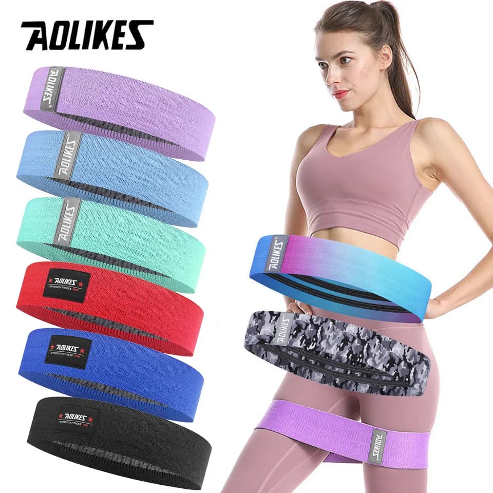 AOLIKES 1PCS Resistance Elastic Faxes for Bottino Squat buttocks training anti-slip trainer thick band Stretch Fitness Strips Loop Yoga