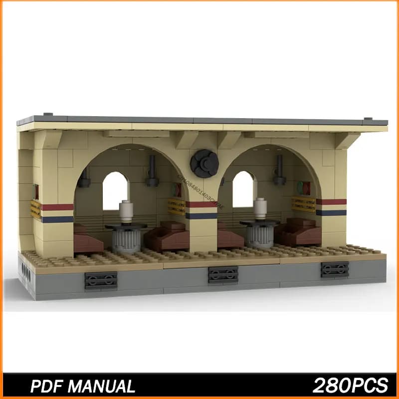 MOC Building Block MOC Street View Series Cantina Booth Modello Giocattoli in mattoni Particelle Educazione creativa Regali di compleanno 280 pezzi