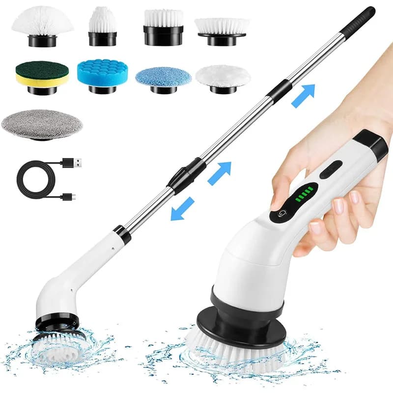 Spazzola per pulizia elettrica multiuso senza fili per cucina, bagno, WC - Spazzole e lavapavimenti per la casa
