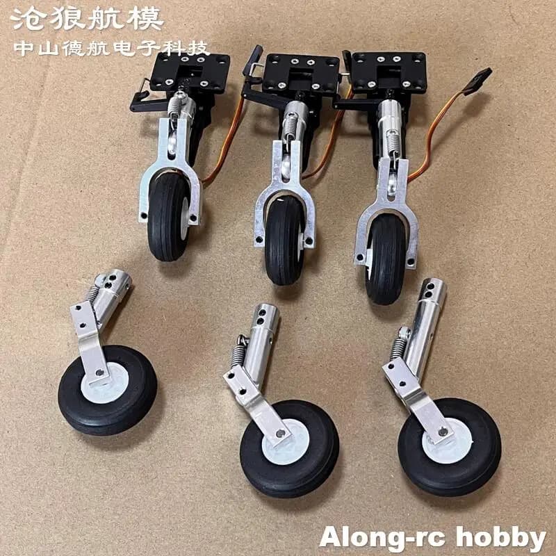 Altezza 65 75 85mm Mini carrello di atterraggio inginocchiato a molla da 1,5 pollici Smorzamento ruota o naso Parte retrattile Modello RC Aereo EDF Aereo