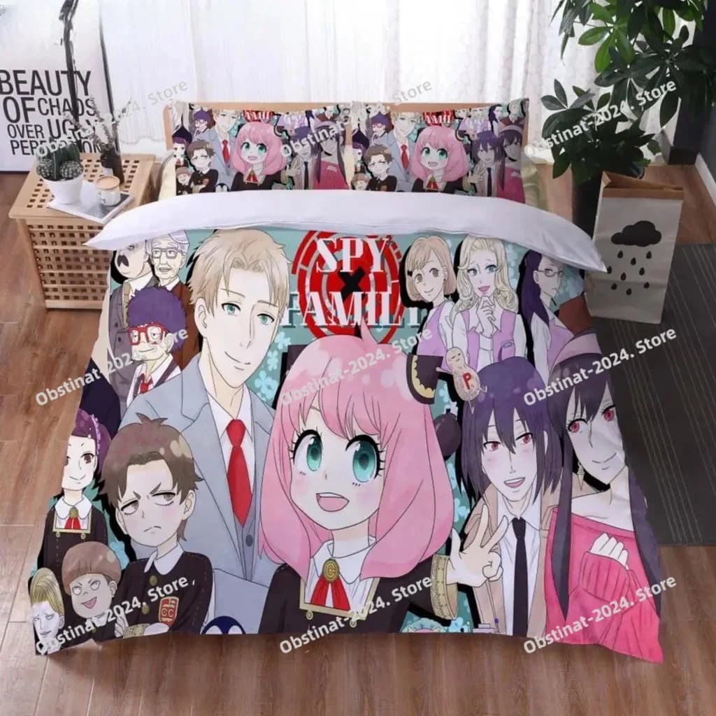 Stampa 3D Anime SpyXFamily Set biancheria da letto Ragazzi Ragazze Twin Queen Size Copripiumino Federa Letto Ragazzi Moda per adulti Tessili per la casa